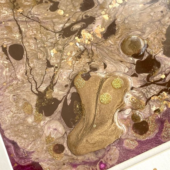 Floral Bed - Original Art Mixed Media Painting Wood Framed 14"x14" - Picture 3 of 9